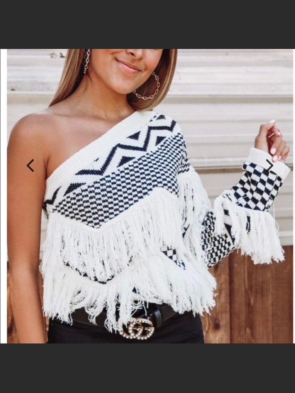Hazel & Olive Fringe Sweater NWT M